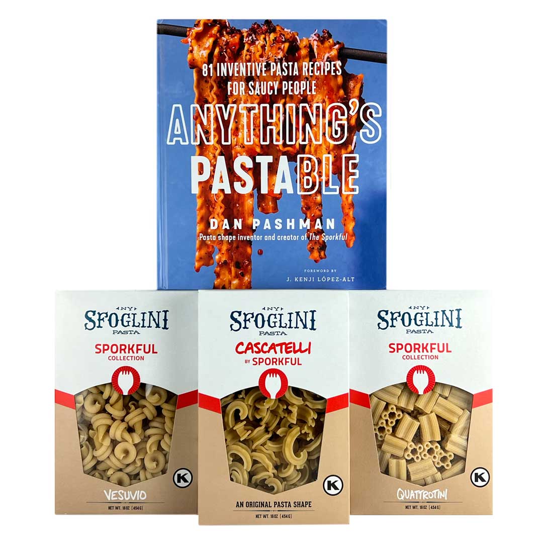 Sporkful Dan Pashman Anything's Pastable Cookbook and Pasta Trio